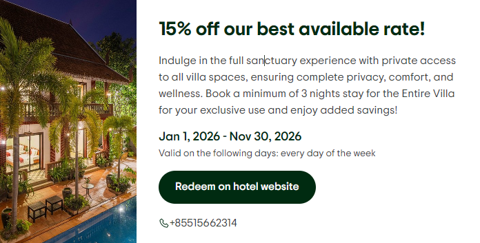 Escape to Your Exclusive Private Wellness Hotel in Siem Reap screenshot 2025 12 30 104421